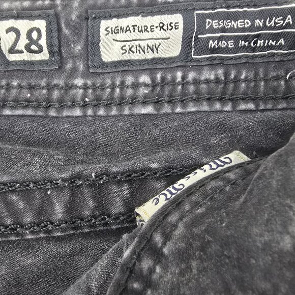 Miss Me Jeans Women's 28 Signature Rise Skinny Black Acid Wash Rhinestone 30x30 - Picture 6 of 7